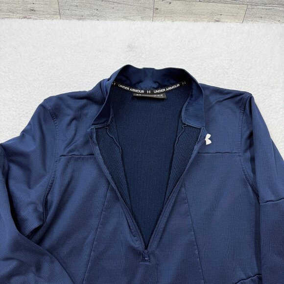 Under Armour Coldgear Half Zip Pullover Navy Blue Outdoor Activwear Mens M - Picture 2 of 10